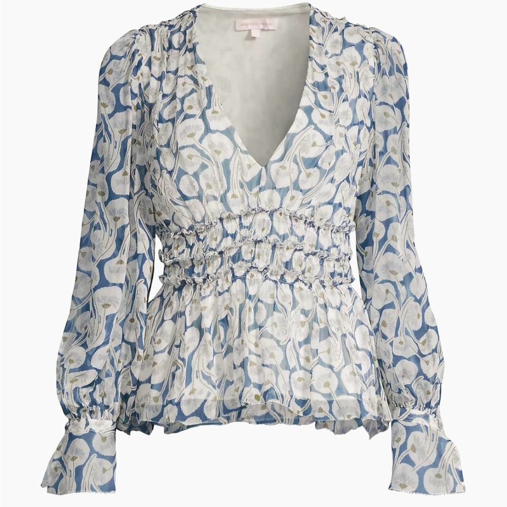 Rebecca Taylor Deco Fleur Silk Blouse